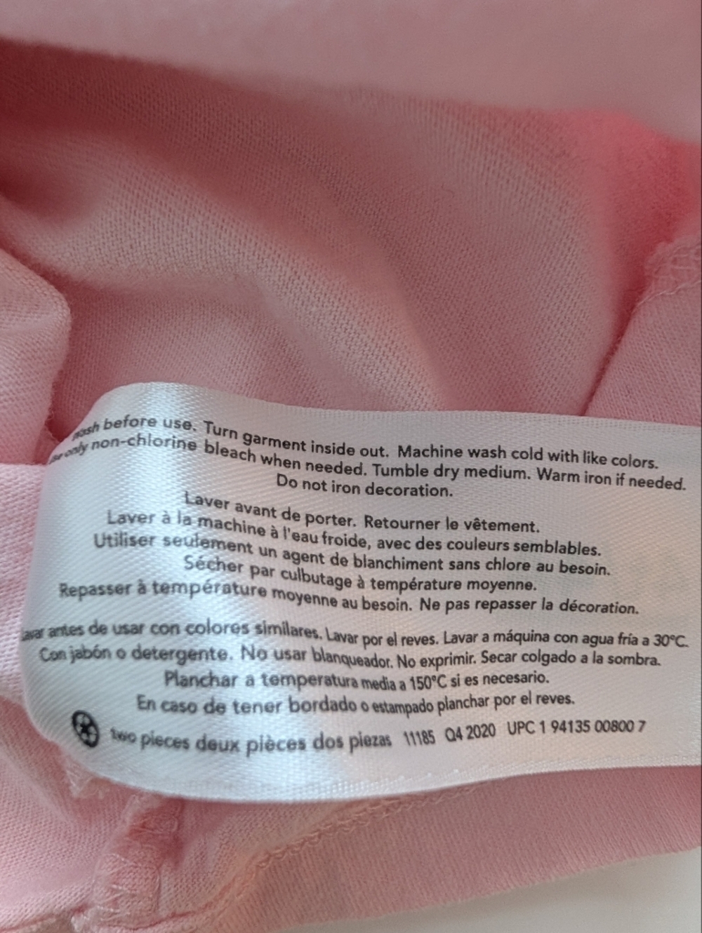 Carter's Girls Light Pink Girls Top with Bunny Graphic Cotton Size 4T - Picture 5 of 6